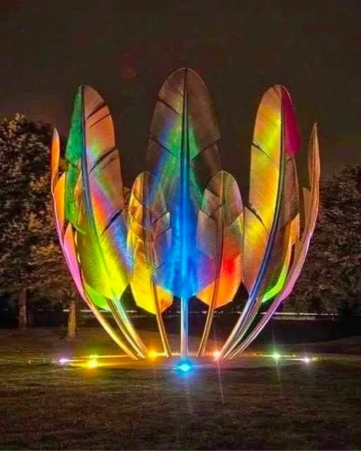 "This beautiful sculpture was built by the Irish people in their own country to honor the American Choctaw Indian tribe. They were grateful because in 1847 the Choctaw people sent money to Ireland when they learned that Irish people were starving due to the potato famine.