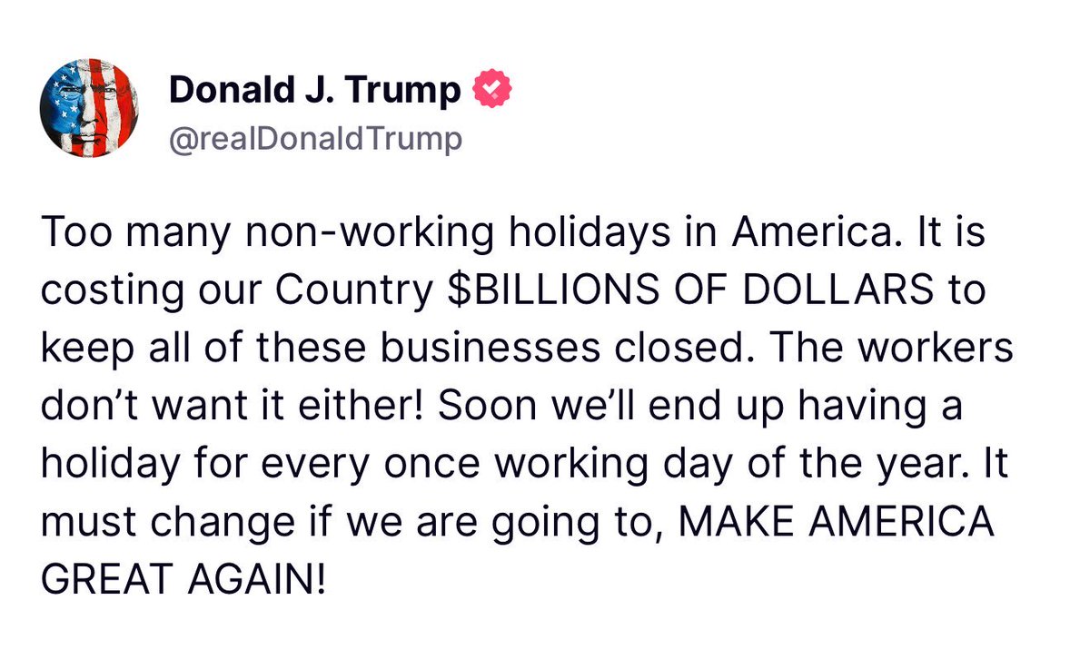 Donald Trump wishes you a happy Labor Day