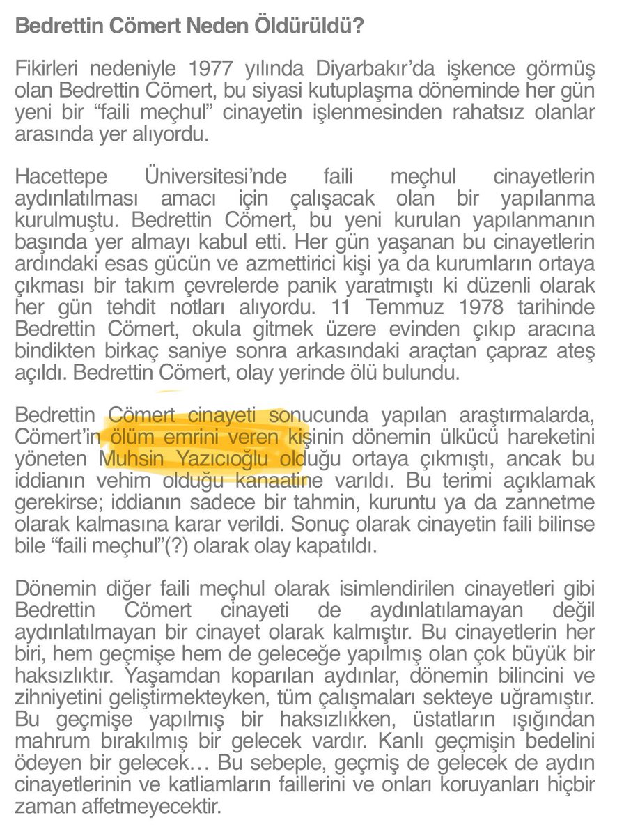 theteysi's tweet photo. Celil Sadık’ın katıldığım Sanat Tarihi Atölyesinde #bedretrincömert’in #mitolojiveikonografi kitabı önerildi.Yazar,faili meçhul cinayetlerin aydınlatılması amacı için çalışacak olan bir yapılanmanın başında yer almayı kabul etmiş ve 1978’de öldürülmüş;faili meçhulmüş. Fail için👇🏻 https://t.co/eBZzqqR6pw
