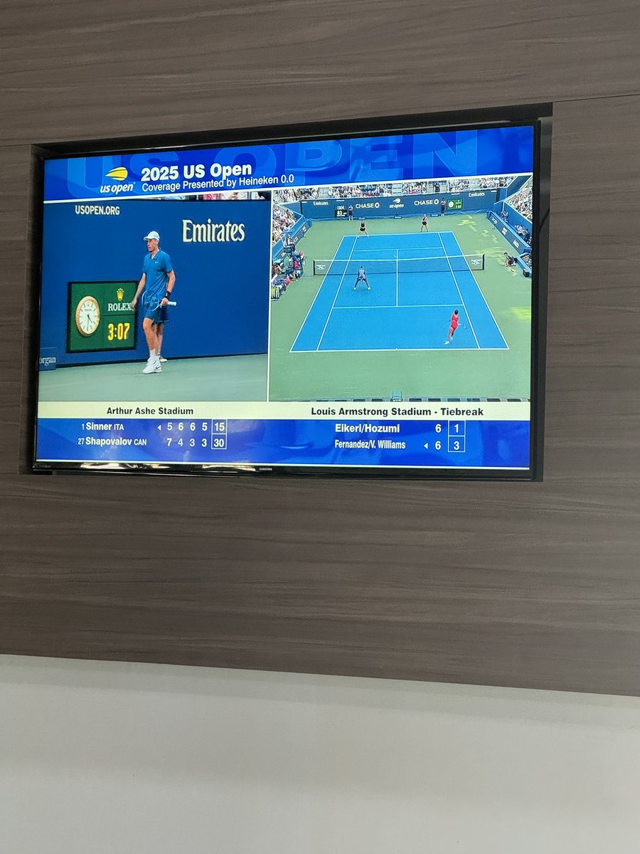 Gravity of Venus Williams. Got ESPN doing a split screen with the #1 player in the world for a 2nd Round Doubles match