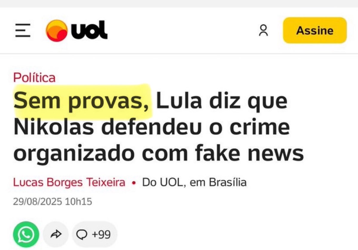 Acusar os outros sem provas é com a esquerda mesmo. Se ainda houver justiça nesse país, ele será condenado por isso.