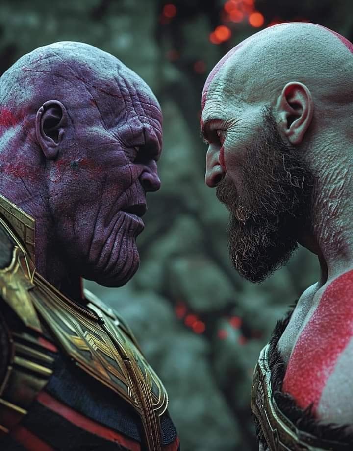 everymovieplug's tweet image. Thanos vs Kratos. Who comes out alive?