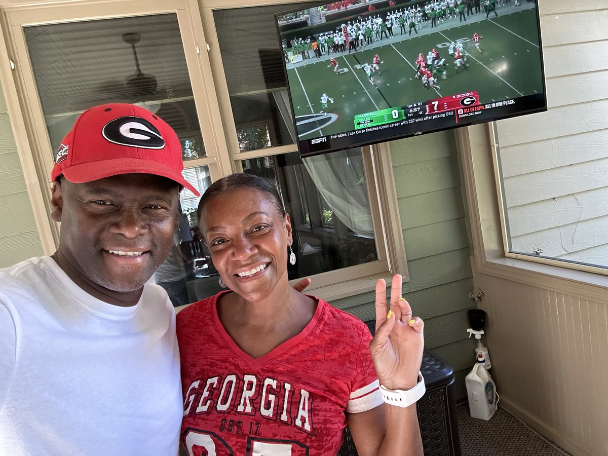 The Dawgs are back baby!  Looking at the game today w my sister Sandra! Roll call!! <a href="/TheDanTheMan58/">danny musgrove</a> <a href="/ugamartha/">Martha Powell</a> <a href="/jzdawg/">Jimmy Zoll</a> <a href="/NancyM333/">Nancy Moeller</a> <a href="/lhwoodruff/">Laurie Woodruff</a> <a href="/mhlilly11/">Maureen Lilly</a> <a href="/Shanta681/">Shanta Porter</a> <a href="/LYoung_WCBOE/">Lance Young</a>  🏈🏈