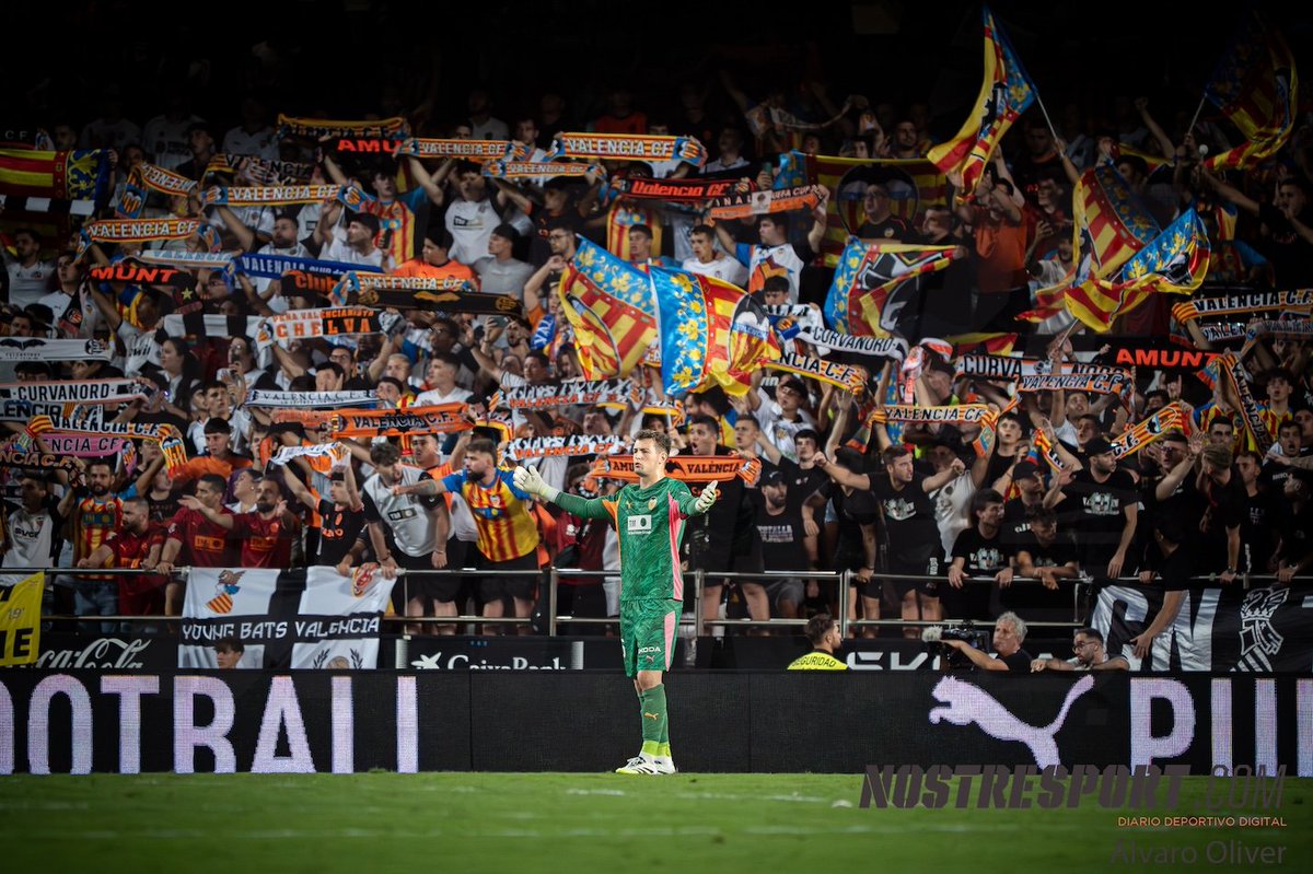 La Curva Nord del València CF en el partit contra el Getafe CF. 30/8/25