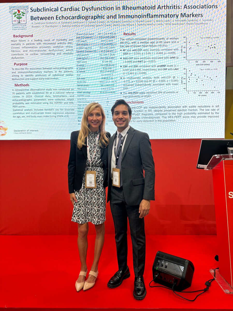 AlexisZmbrano's tweet photo. Honored to meet @Bweber04 during #ESCCongress2025, after my presentation on autoimmune and cardiovascular disease, a true leader in cardio-rheumatology. @escardio https://t.co/8PLWrTpgSt