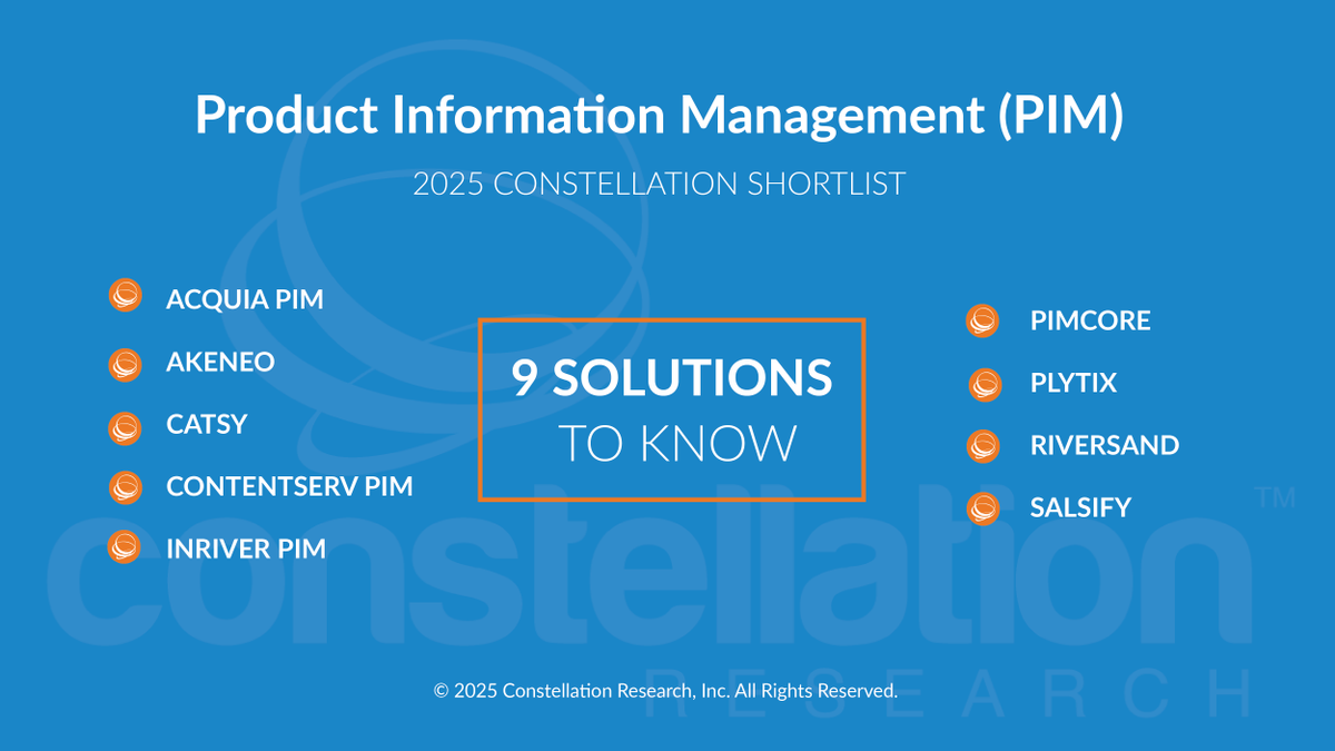 Constellation Research (@constellationr) on Twitter photo 📦 The ShortList for Product Information Management (PIM) is live!
See which platforms are transforming how enterprises organize, enrich & deliver product data 👉 zurl.co/zfFxT by <a href="/lizkmiller/">Liz Miller</a>
👏 Recognized leaders:
<a href="/acquia/">Acquia</a> <a href="/akeneopim/">Akeneo: The Product Experience Company</a> <a href="/catsyhq/">Catsy</a> <a href="/contentserv/">Contentserv</a> @inRiver_PIM 📦 The ShortList for Product Information Management (PIM) is live!
See which platforms are transforming how enterprises organize, enrich & deliver product data 👉 zurl.co/zfFxT by <a href="/lizkmiller/">Liz Miller</a>
👏 Recognized leaders:
<a href="/acquia/">Acquia</a> <a href="/akeneopim/">Akeneo: The Product Experience Company</a> <a href="/catsyhq/">Catsy</a> <a href="/contentserv/">Contentserv</a> @inRiver_PIM