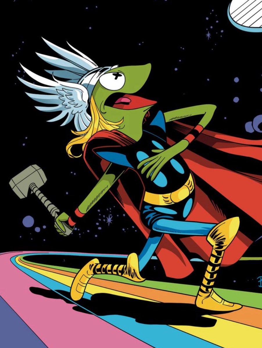SuperSmash6453's tweet photo. @MarvelComicsHQ Kermit as Thor fits so well actually https://t.co/uU0DaRbGpX