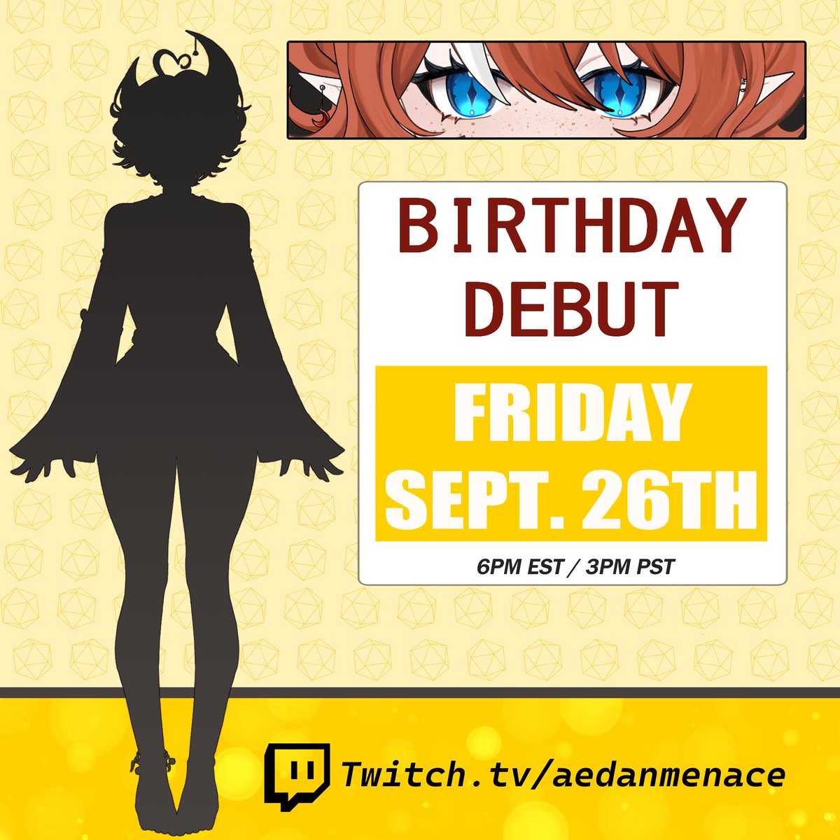 AedanMenace's tweet image. 🎲FIRST OFFICIAL DEBUT 🎲

  ☽ Be prepared for yapping and chaos ☾

I can't wait to have my own official "face" for you all 🥳🥳

🔗 In comments