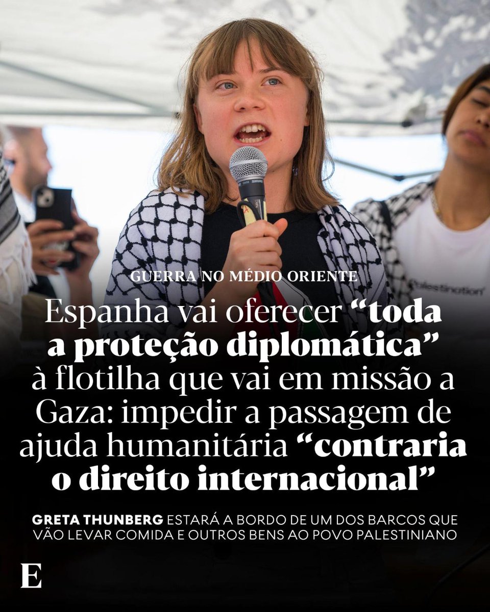Ao contrário do governo português, o Executivo espanhol já garantiu que o país vai dar proteção diplomática à flotilha (Global Sumud) que parte de Barcelona para Gaza com ajuda humanitária já este domingo. Saiba mais: expresso.pt/politica/2025-…

📷 Fabrizio Villa/Getty Images