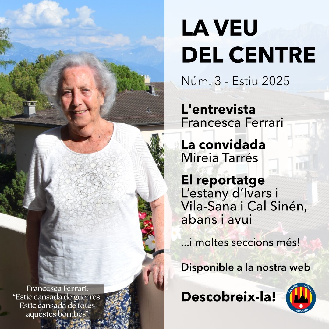 Ja ha sortit el tercer número de «La Veu del Centre», la revista del Centre Català de Lausana.

Podeu llegir-la a la nostra web: catalansasuissa.org/la-veu-del-cen…

—
#ccl #centrecatalalausana #laveudelcentre #lausanne #vaud #suisse #catalanspelmon #catalans #somcasals