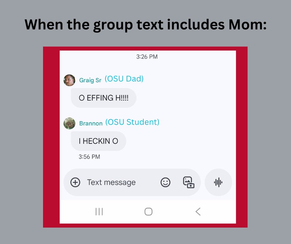 StacySimera's tweet image. When my son and husband include me on the group text about today's @OhioStateFB game.