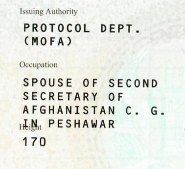 sarahadams's tweet photo. Housewives of the Taliban

Wife #1: Zargona Miakhil

Included is the photograph from her diplomatic passport, along with the section listing her Taliban husband’s official position — Yes, a title at a diplomatic post, despite his role as a terrorist! https://t.co/MkJhrwvfKl