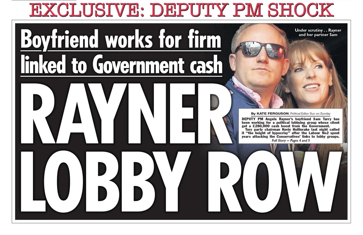 DEPUTY PM Angela Rayner's boyfriend Sam Tarry has been working for a political lobbying group whose client got a £280,000 cash boost from the Government.

This woman is a grifter and a fraud