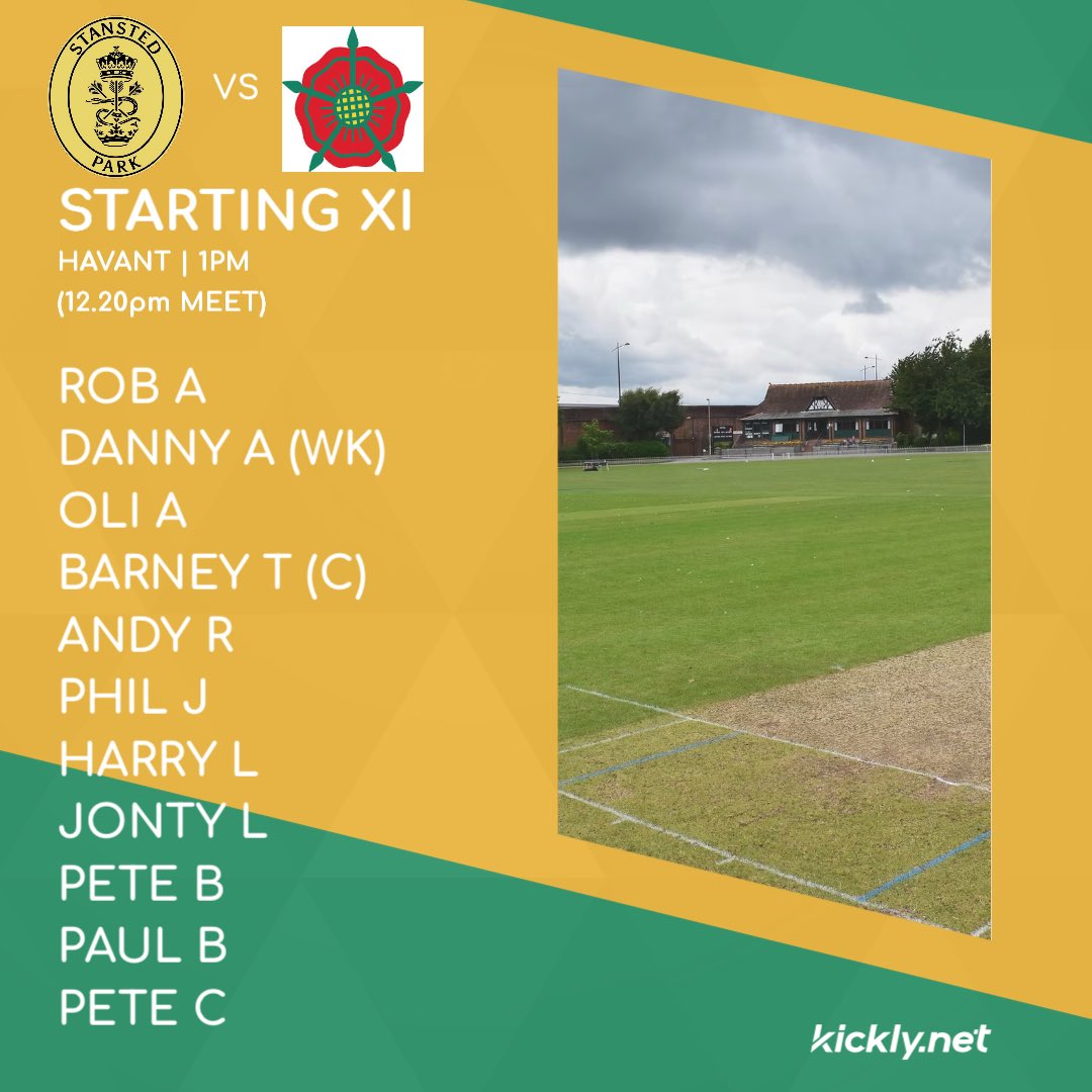 StanstedParkCC's tweet photo. Away at @HavantCricket tomorrow 🏏 go well lads! 🙌🏻 https://t.co/R4wZEk0ZdF