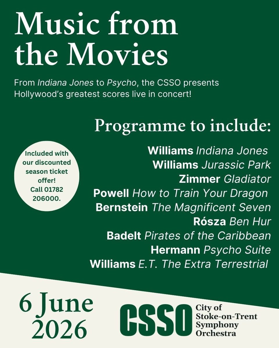 Introducing our 2025-2026 season!

From lush symphonic strings to film music favourites and the magic and mystery of the Arabian Nights, our Kings Hall concerts are sure to provide unforgettable musical experiences for everyone. 

Tickets on sale now⬇️
🎟 csso.co.uk/whats-on/