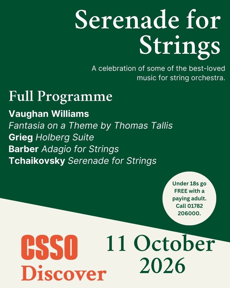 TheCSSO's tweet image. Introducing our 2025-2026 season!

From lush symphonic strings to film music favourites and the magic and mystery of the Arabian Nights, our Kings Hall concerts are sure to provide unforgettable musical experiences for everyone. 

Tickets on sale now⬇️
🎟 csso.co.uk/whats-on/