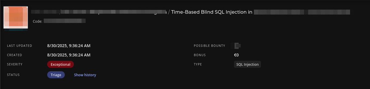 5hady_'s tweet image. New day new SQLI 💉

Don&apos;t waste your time on finding XSS let the automated tools find it for you and focus on finding critical bugs also how to bypass the WAF&apos;s 

#SQLiMaster #BugBounty #Intigriti #InfoSec #BugBounty @intigriti