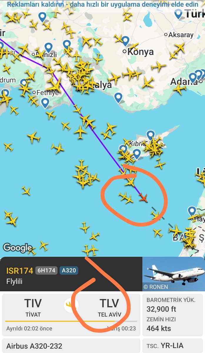 Hakan Fidan " İsrail'e tüm havasahasını kapattık" diyeli bir gün, 

İsrail'e hava sahası kapanmadığı radar görüntüleriyle ortaya çıkalı bir kaç saat oldu.