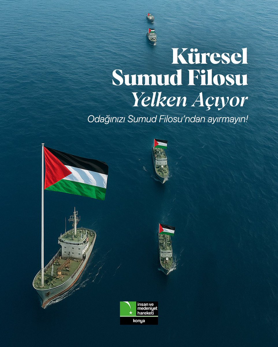 Tarihin En Büyük Sivil Aktivizm Filosu Yelken Açıyor! 🚢

🌍 Küresel Sumud Filosu, 44 ülkeden binlerce aktivist ile birlikte Gazze’deki ablukayı kırmak ve soykırımı durdurmak amacıyla İspanya’dan yola çıkıyor!
Avrupa ve Kuzey Afrika limanlarından onlarca gemi, bu barışçıl