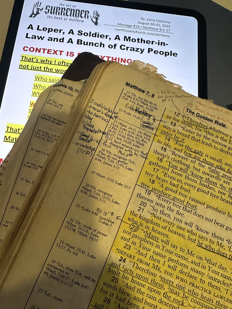 What do a leper, a soldier, a mother-in-law, and a bunch of crazy people have in common? And why did Matthew tell us their story? Join me this weekend @ N Coast Church (or online) to find out.