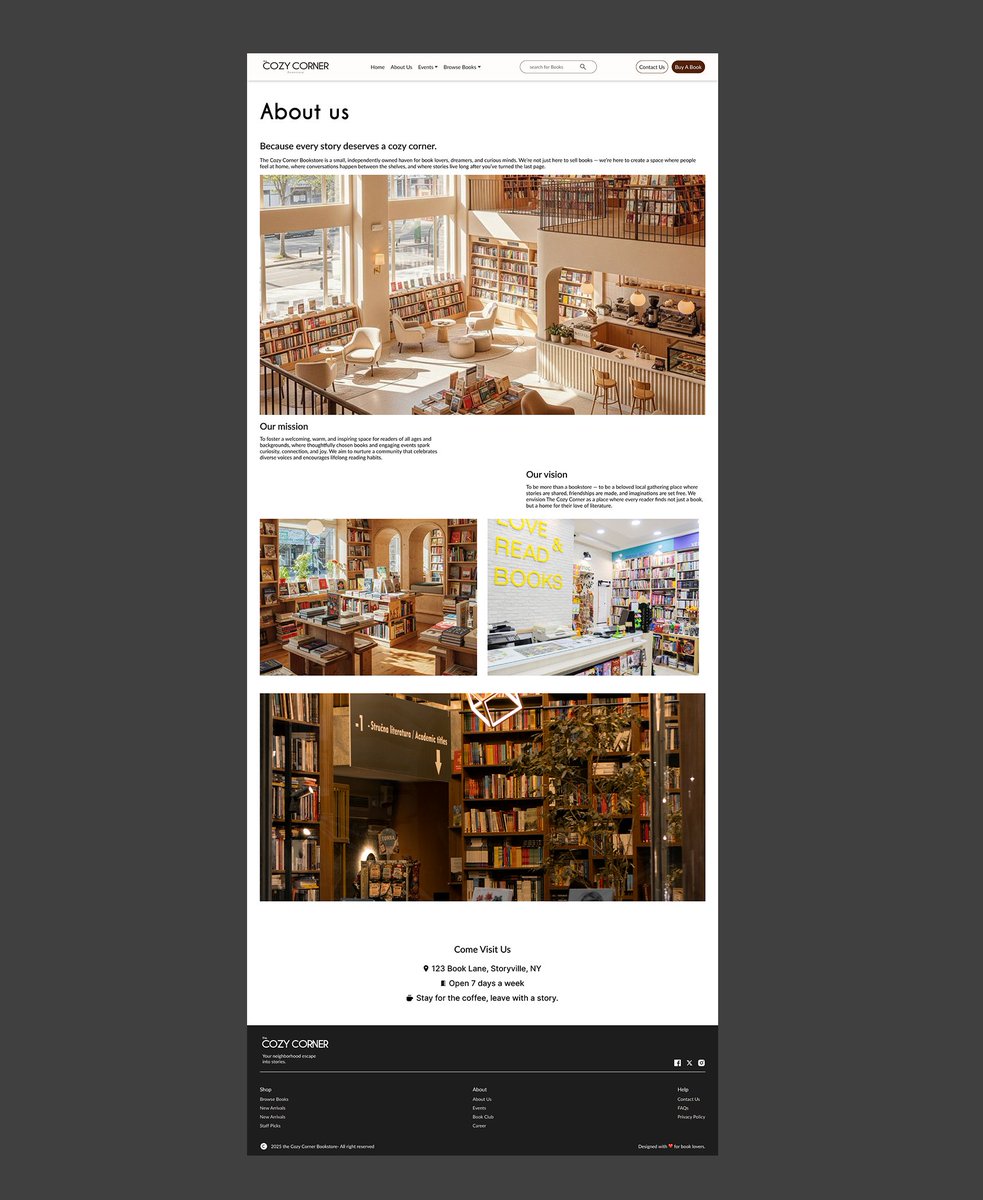 DemolaRoland's tweet image. Day 3/30. Bookstore Website UI 
Designed 3 web pages for a community-focused bookstore.
Exploring layouts that feel warm, welcoming, and easy to navigate.
#30DayDesignChallenge #UIDesign