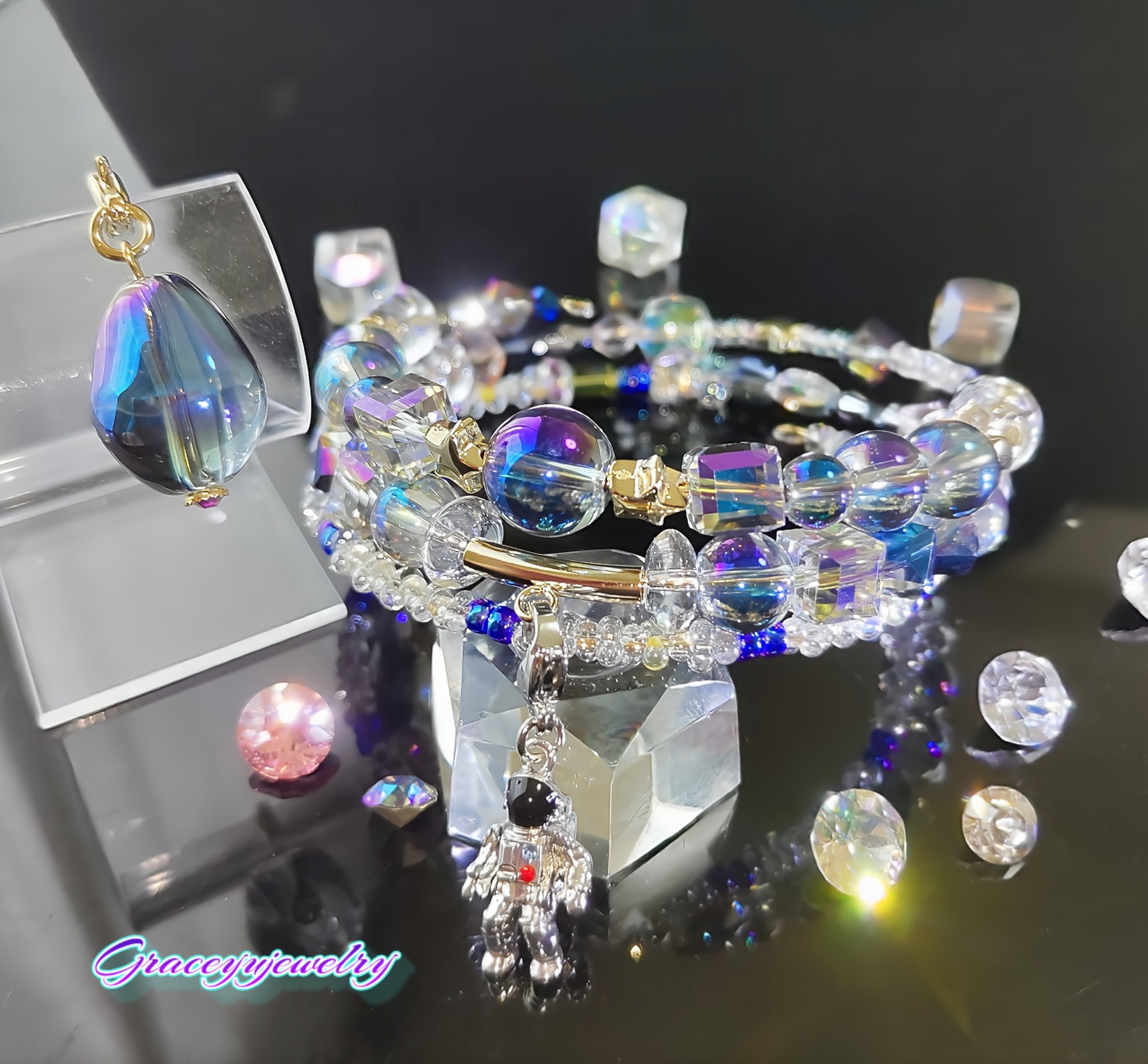 【天然石】ハンドメイドブレスレット 紗月工房ハンドメイド天然石ブレスレット2点セット | 京都府