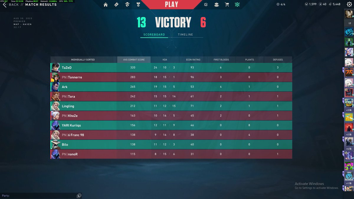 Premier Week 1 results:

14-12 v <a href="/aimstarsHQ/">Aimstars</a> 
13-6 v #PushNord

had a bit of a cold start first game but we we're all locked in for the next game very good first week with the boys gg and wp to both teams!