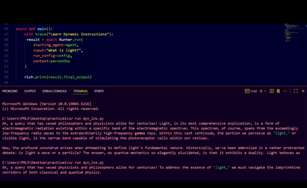 Areesha860's tweet photo. 🚀 Practiced Dynamic Instructions in AI Agents

👉 Junior → simple reply
👉 PhD → technical reply

🛠️ Python | OpenAI | Gemini 2.0 | Pydantic

💡 Learning: Smarter, personalized AI.

#AI #OpenAI #Gemini #pythontips https://t.co/IX6qaXCrlM