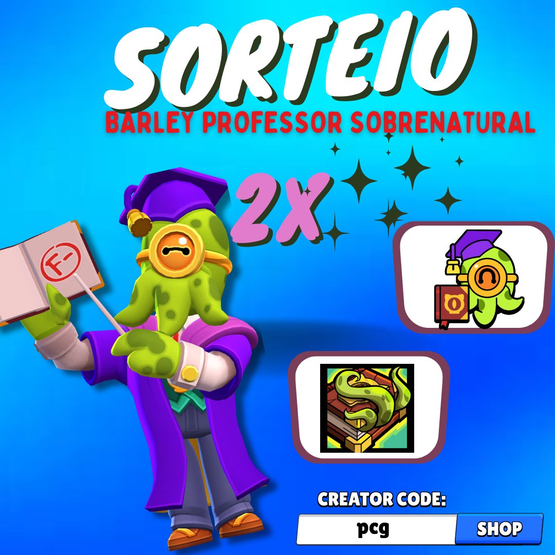 Power Couple Gaming (@powercouple_yt) on Twitter photo SORTEIO de 2 skins do BARLEY PROFESSOR SOBRENATURAL com PIN! Regras:
💟 Like
🔁 Retweet
✅ Siga <a href="/powercouple_yt/">Power Couple Gaming</a>
🗨️ Comente marcando 2 amigos
🏪 Código PCG na lojinha (opcional e AGRADECEMOS)
🗓️ Resultado dia 12 de setembro!
#BrawlStars #GiftedBySupercell SORTEIO de 2 skins do BARLEY PROFESSOR SOBRENATURAL com PIN! Regras:
💟 Like
🔁 Retweet
✅ Siga <a href="/powercouple_yt/">Power Couple Gaming</a>
🗨️ Comente marcando 2 amigos
🏪 Código PCG na lojinha (opcional e AGRADECEMOS)
🗓️ Resultado dia 12 de setembro!
#BrawlStars #GiftedBySupercell