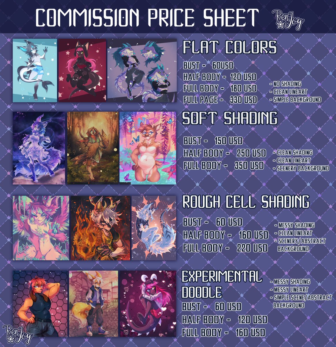 Hey everyone! I am opening commission slots until I raise 1500usd by 9th of September, for my monthly expenses. I will be doing commission streams on top of that too. Here's a price sheet, DM me if you're interested!

#commsopen #commissions #furrycomms #furry