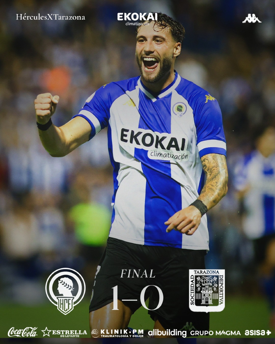 🔵⚪️ ¡FINAL del partido con victoria en el Rico Pérez!

 1️⃣ ➖ 0️⃣

🫡 ¡Empezamos la temporada con un +3 en casa junto a vosotros, afición!

#HérculesTarazona
💙 #MachoHércules 🤍