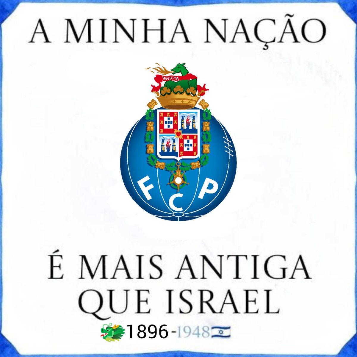 MORTE AO FASCISMO MORTE A ISRAEL 
MORTE AO COLONIALISMO 
PALESTINA LIVRE 
VIVA O COMUNISMO E A ANARQUIA 
E VIVA O FUTEBOL CLUBE DO PORTO 💙🐉🤍