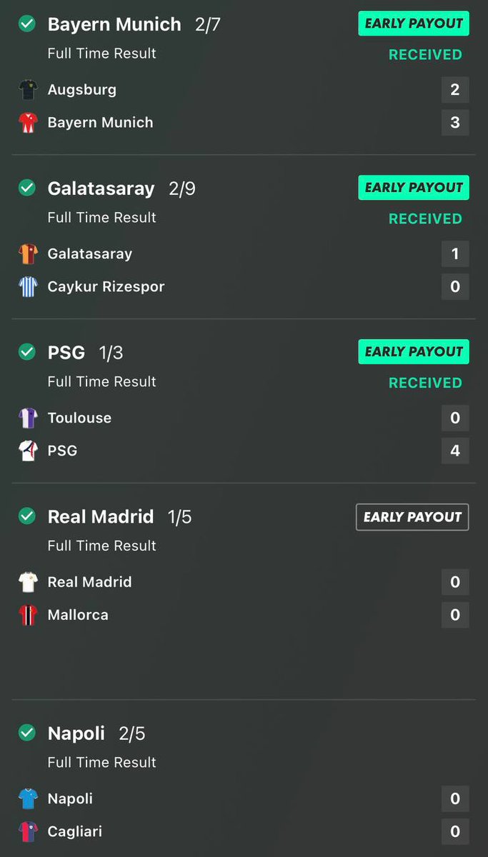 VIP 3/1 BANKER ACCA WINS!!!! 😍✅ 

WHAT A WAY TO END THE MONTH!!!

6 WINNING TIPS FROM OUR LAST 7 🔥

OVER £150 BANKED TODAY ALONE

OVER TO SUPER SUNDAY, 4 GAMES 🤌🏼