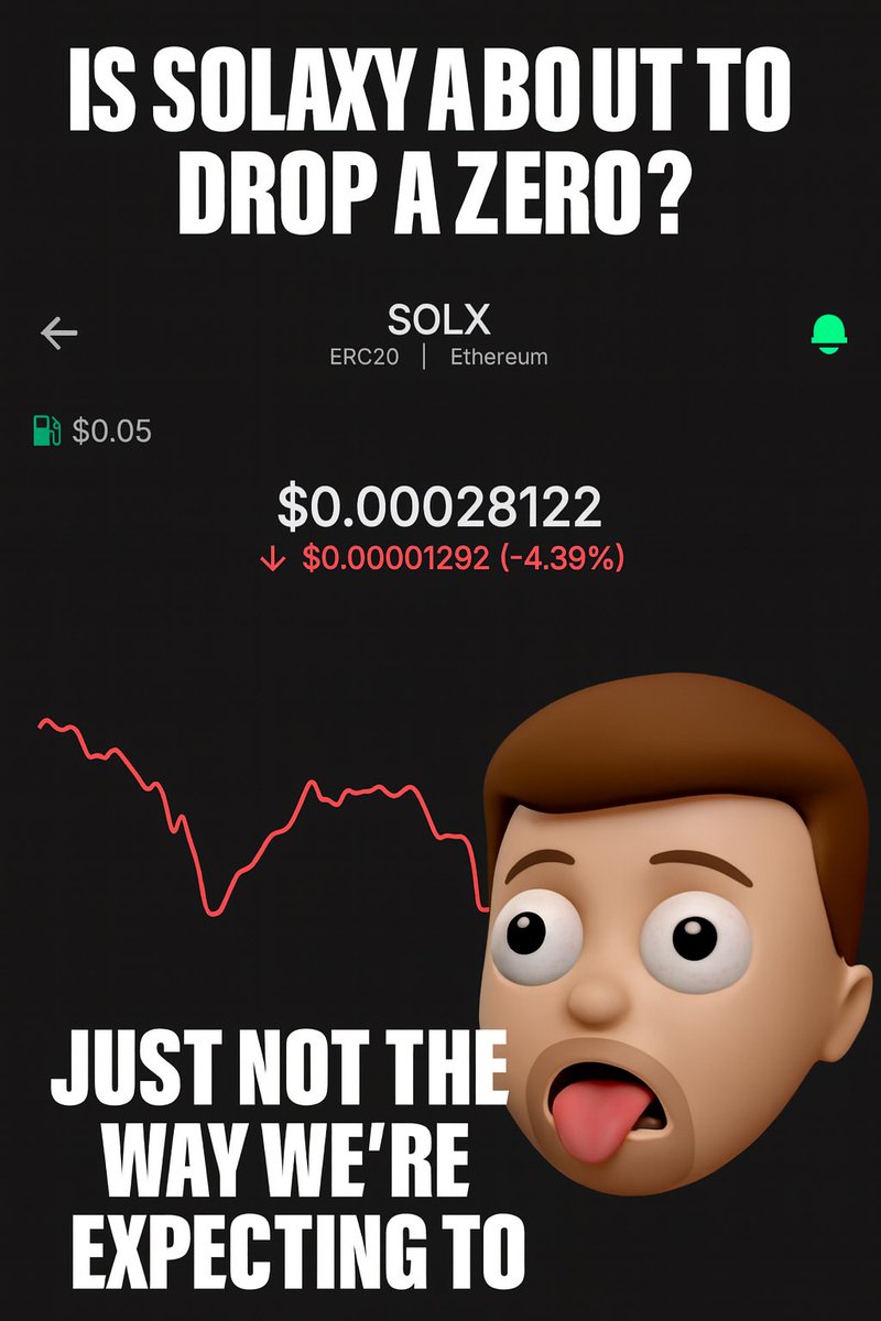 Gman4918345961's tweet photo. Is $SOLX about to drop a zero? 👀
Yeah… just not the way we were hoping 🫠📉
@solaxytoken

#SOLX #Solaxy #Crypto #MemeCoin #Ethereum #DeFi #Altcoins #BearMarket #ZeroDrop #CryptoCommunity #ERC20 https://t.co/zvvtd9QS1I