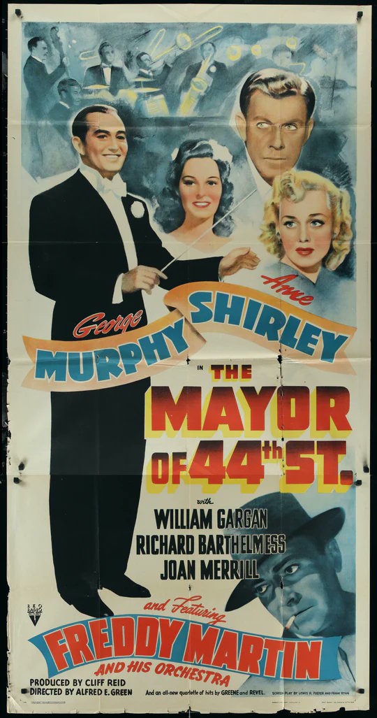 #ComingUpOnTCM 

THE MAYOR OF 44TH STREET (1942) George Murphy, Anne Shirley, William Gargan, Richard Barthelmess 
Dir.: Alfred E. Green 4:45 AM PT  

A dance-band manager has to cope with hooligans trying to get into the act.  

1h 26m | Musical | TV-G  

#TCM #TCMParty