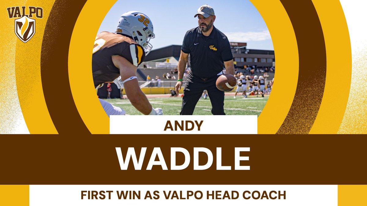 Congratulations to Coach Andy Waddle on his first win as Valpo’s Head Coach! Here’s to a fantastic start of a new era of Valpo football‼️👏

#GoValpo