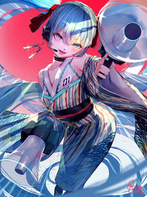おめでとー イラスト描いて祝えるのは絵師の特権 ワァ───ヽ(*゜∀゜*)ノ───イ #初音ミク生誕祭2025 #初音ミク