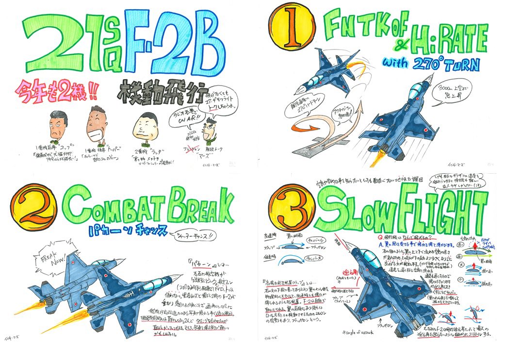 21SQのF-2B展示飛行は中止となりましたが、F-2教官MARSのイラストを