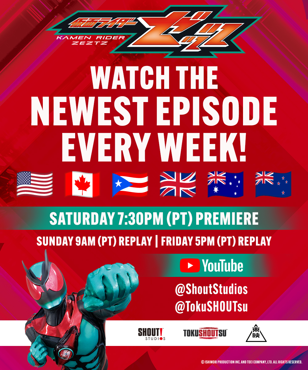 Watch the newest episode EVERY WEEK! Three different showings! USA, Canada, Puerto Rico, UK, Australia, New Zealand! 🇺🇸🇨🇦🇵🇷🇬🇧🇦🇺🇳🇿 #ZEZTZ 

<a href="/YouTube/">YouTube</a>: youtube.com/@tokushoutsu/s…
<a href="/Shout_Studios/">Shout! Studios</a>: youtube.com/@shoutstudios/…