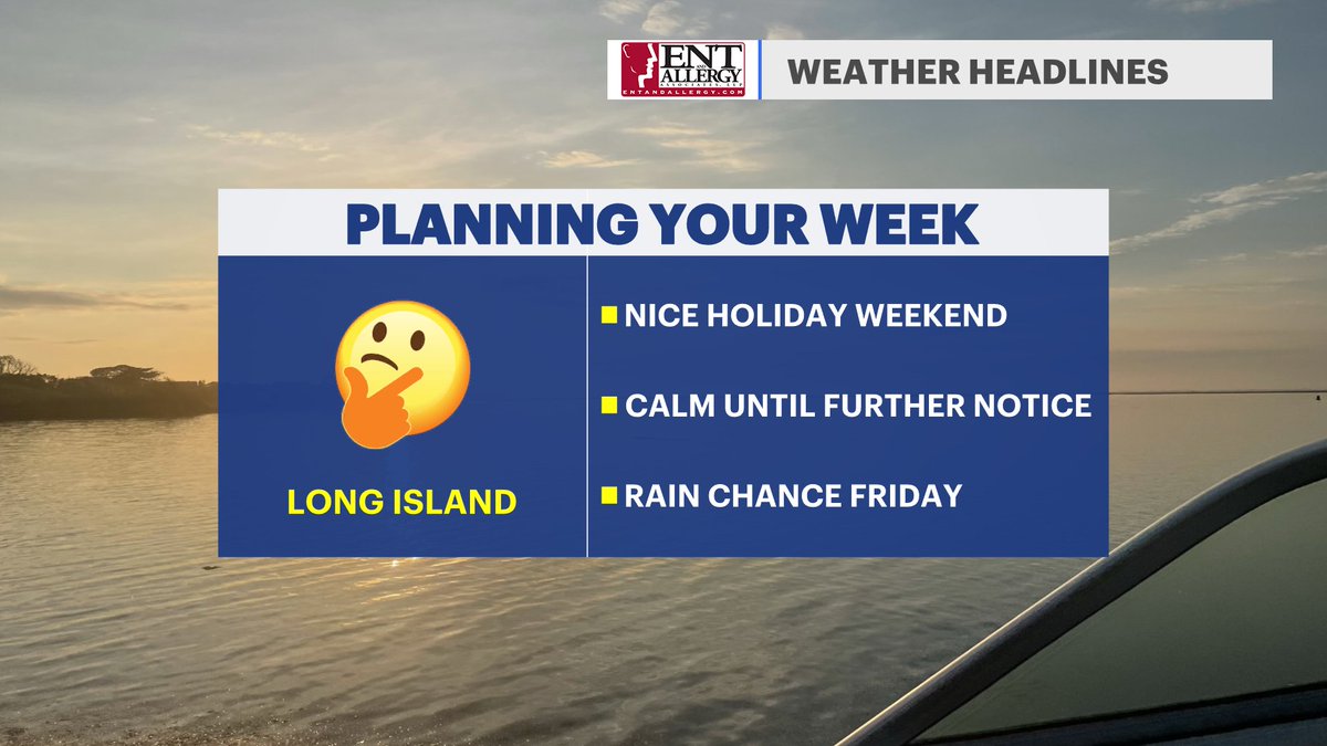 🇺🇸Happy Labor Day weekend LI!

-🌤️A gorgeous start to the weekend, pool, beach, or just outside in general. The weather will be immaculate!
-😊Dry and slightly cooler than normal through next week

Our latest forecast: news12.com/weather
#LongIsland #nywx