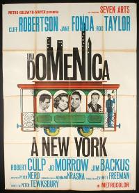 #ComingUpOnTCM 

SUNDAY IN NEW YORK (1963) Cliff Robertson, Jane Fonda, Rod Taylor 
Dir.: Peter Tewksbury 11:30 AM PT  

A philandering pilot gets real moral real fast when his sister contemplates a premarital fling.  

1h 45m | Comedy | TV-PG  

#TCM #TCMParty