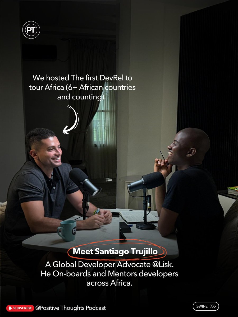anointingthompson1.eth 🦅 (@_iamthompson) on Twitter photo Earlier today, we hosted <a href="/SantiagoDevRel/">Santiago 📍 Lagos🇳🇬</a> on the "Building in Blockchain" series of the <a href="/PT_Podcas/">Positivethoughtspodcast</a>..
Get this episode on YouTube and Spotify: youtube.com/@positivethoug… Earlier today, we hosted <a href="/SantiagoDevRel/">Santiago 📍 Lagos🇳🇬</a> on the "Building in Blockchain" series of the <a href="/PT_Podcas/">Positivethoughtspodcast</a>..
Get this episode on YouTube and Spotify: youtube.com/@positivethoug…