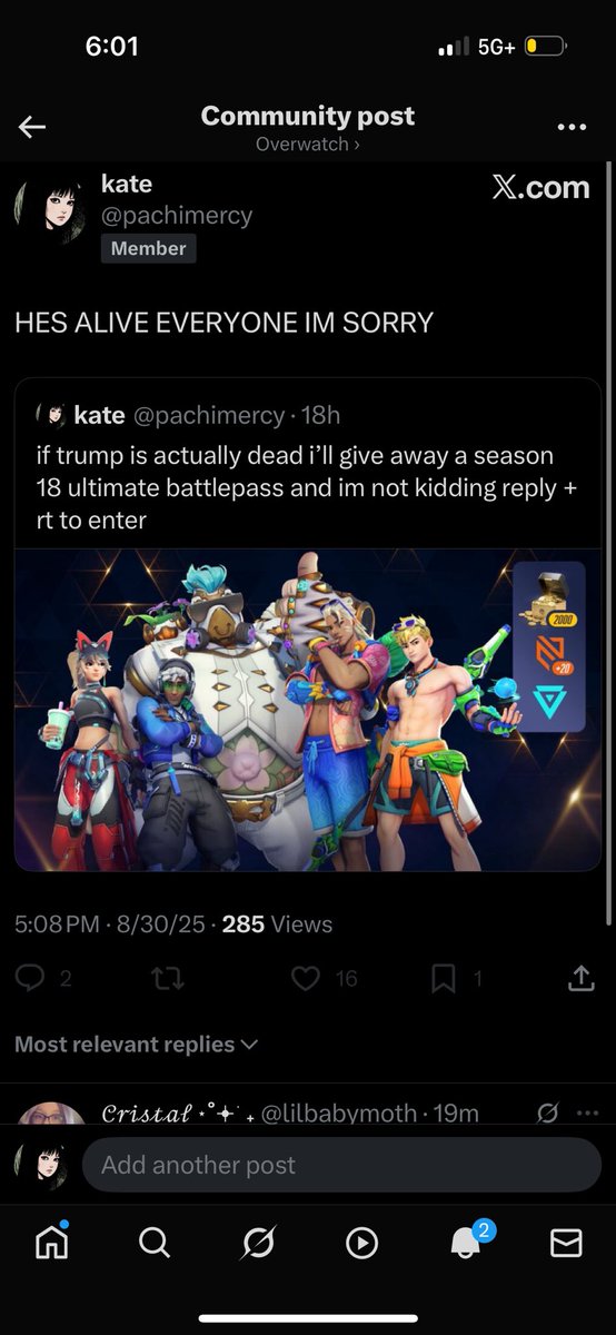 so who’s the trumpie running the ow community i think we should look into that