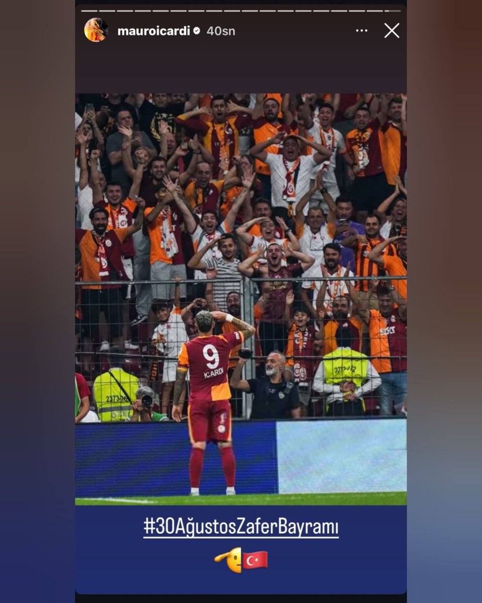 Mauro Icardi'nin 30 Ağustos Zafer Bayramı paylaşımı.