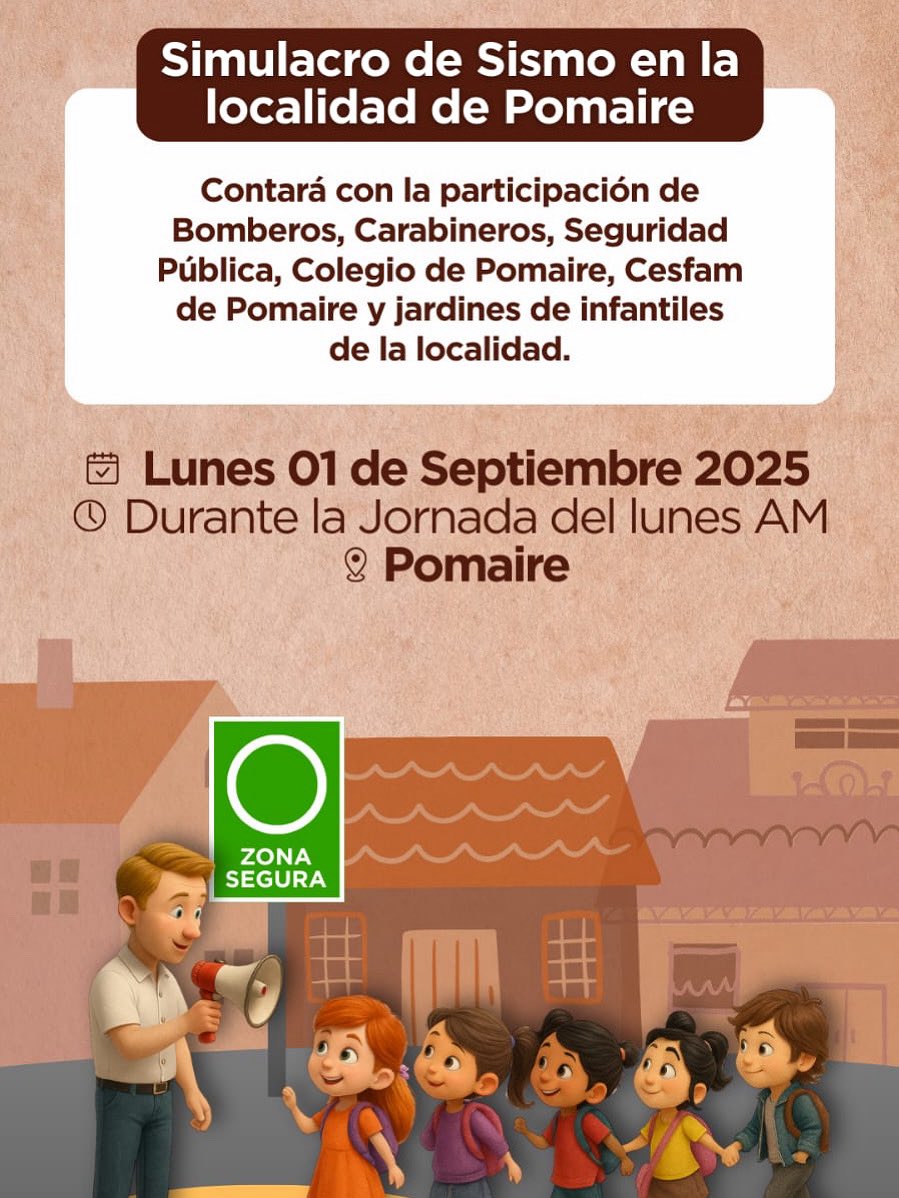 👨‍🚒👩‍🚒 El <a href="/cbmelipilla1910/">Cuerpo de Bomberos de Melipilla</a> será parte de un Simulacro de Sismo en la localidad de Pomaire, donde las instituciones y comunidad reforzarán su manera de actuar en caso de una emergencia de este tipo.

🗓️ Lunes 01 de Septiembre 2025
🕣 Durante la mañana
📍 Pomaire (1/2)