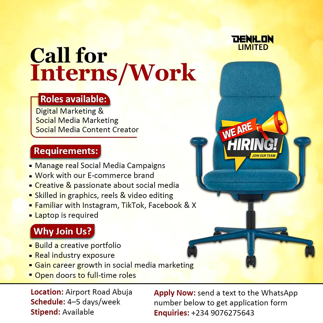 Techwinx's tweet image. If you are in Abuja or know anyone in Abuja. 
This might be interesting for you.
We&apos;re looking for people interested in  Digital Marketing,  Social media marketing,  content creation,  video editing etc.
To intern and learn while working with our E-commerce brand.