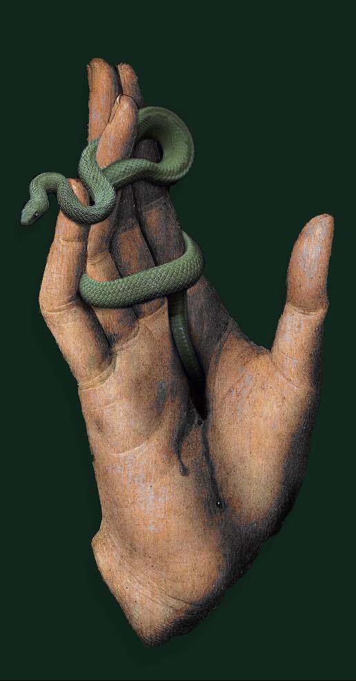 “The Man of Sorrows” (c.1480) of Hans Memling (detail) revisited by the digital artist Robin Isely.