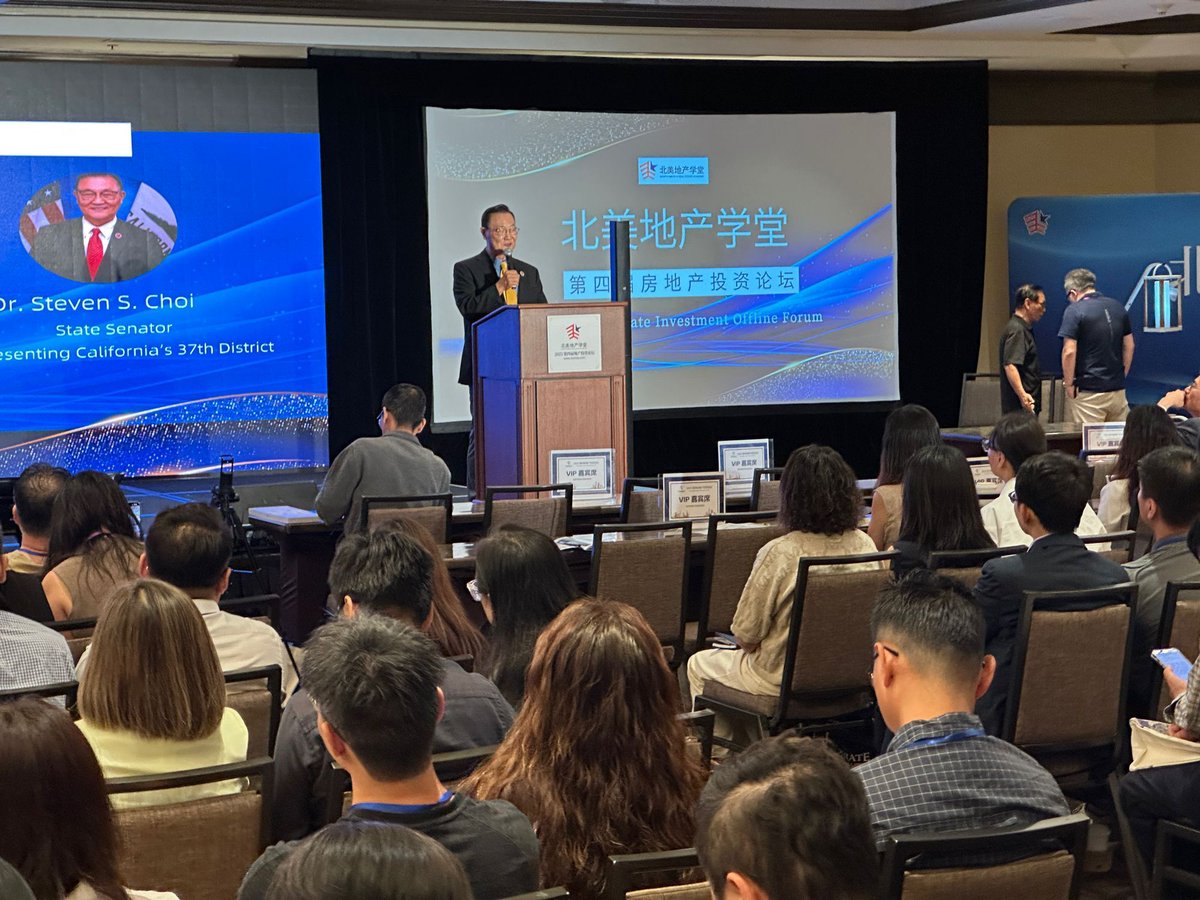 Today I spoke at the 4th North American Real Estate Investment Forum, hosted by North American Real Estate Academy. This even brings together members of the Chinese American community to discuss navigating the real estate industry in <a href="/OCGovCA/">County of Orange</a> &amp; SoCal. @dianedixonad72 <a href="/JamesMaiOC/">James Mai</a>