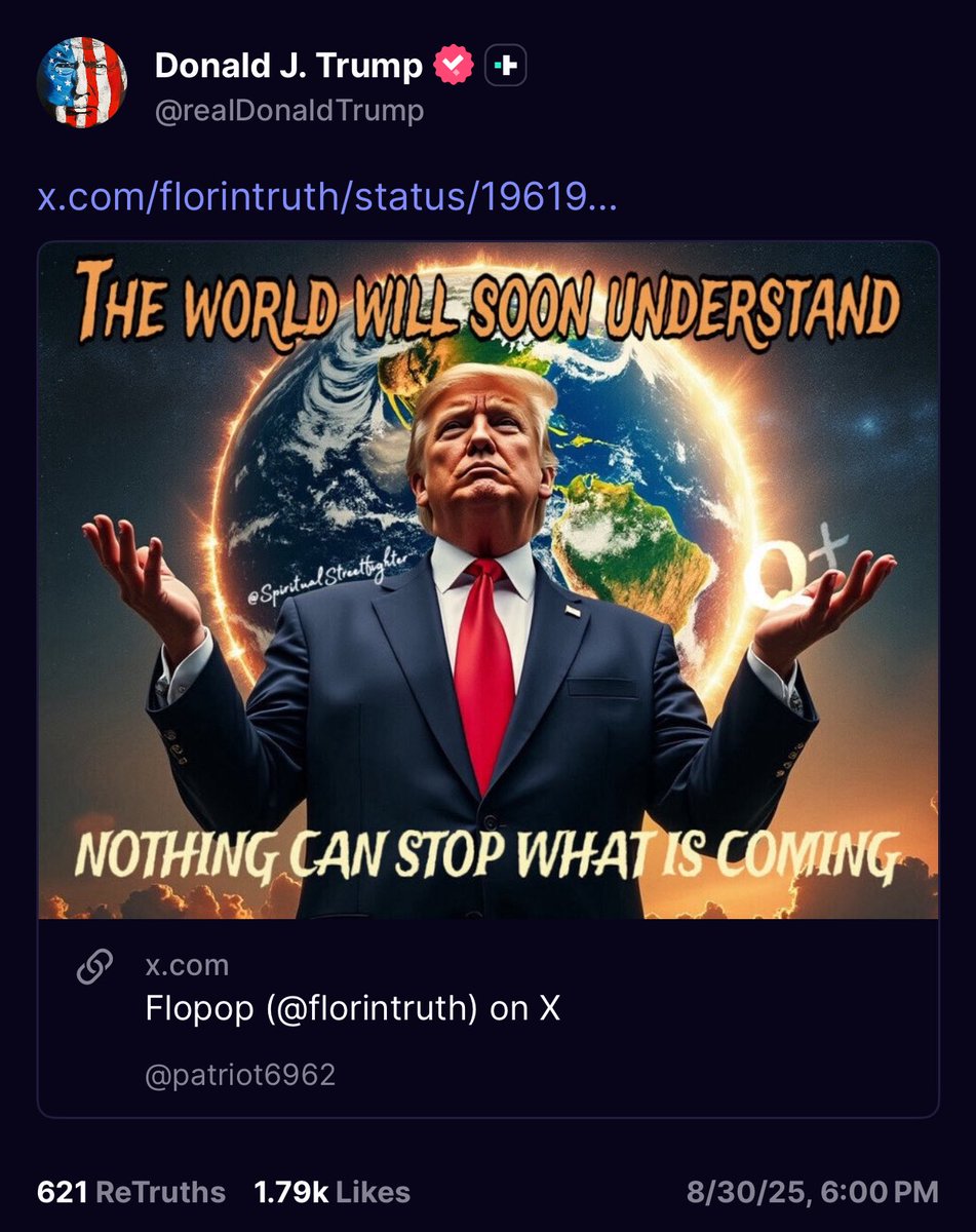 Rev DQ ๐บ๐ธ๐ธ๐ฟ (@revdq) on Twitter photo Congratulations <a href="/SpiritualSF_17/">SpiritualStreetfighter 17</a> on your 41st President Trump ReTruthed meme! ๐๐ ๐
โTHE WORLD WILL SOON UNDERSTAND
NOTHING CAN STOP WHAT IS COMINGโ with a โQ+โ ๐บ๐ธ๐ธ
x.com/florintruth/stโฆ Congratulations <a href="/SpiritualSF_17/">SpiritualStreetfighter 17</a> on your 41st President Trump ReTruthed meme! ๐๐ ๐
โTHE WORLD WILL SOON UNDERSTAND
NOTHING CAN STOP WHAT IS COMINGโ with a โQ+โ ๐บ๐ธ๐ธ
x.com/florintruth/stโฆ