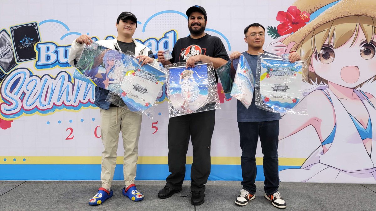 BushiroadEvents's tweet image. 🌺 BSF 2025 🌺

Congratulations to the top teams of Weiß Schwarz at Duluth, GA (USA)! 🎉

🏅 The Good, The Bad and The Kenny.
🥈 Let&apos;s Up Those Numbers! 
🥉 5 Working Arms 

#Bushiroad #BSF25